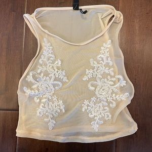 Mesh lace tank top